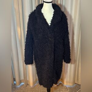 Art Class Black Fuzzy Coat